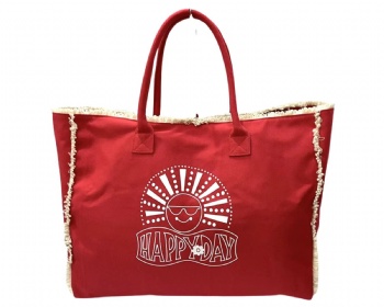 Recycled polycotton canvas beach bag